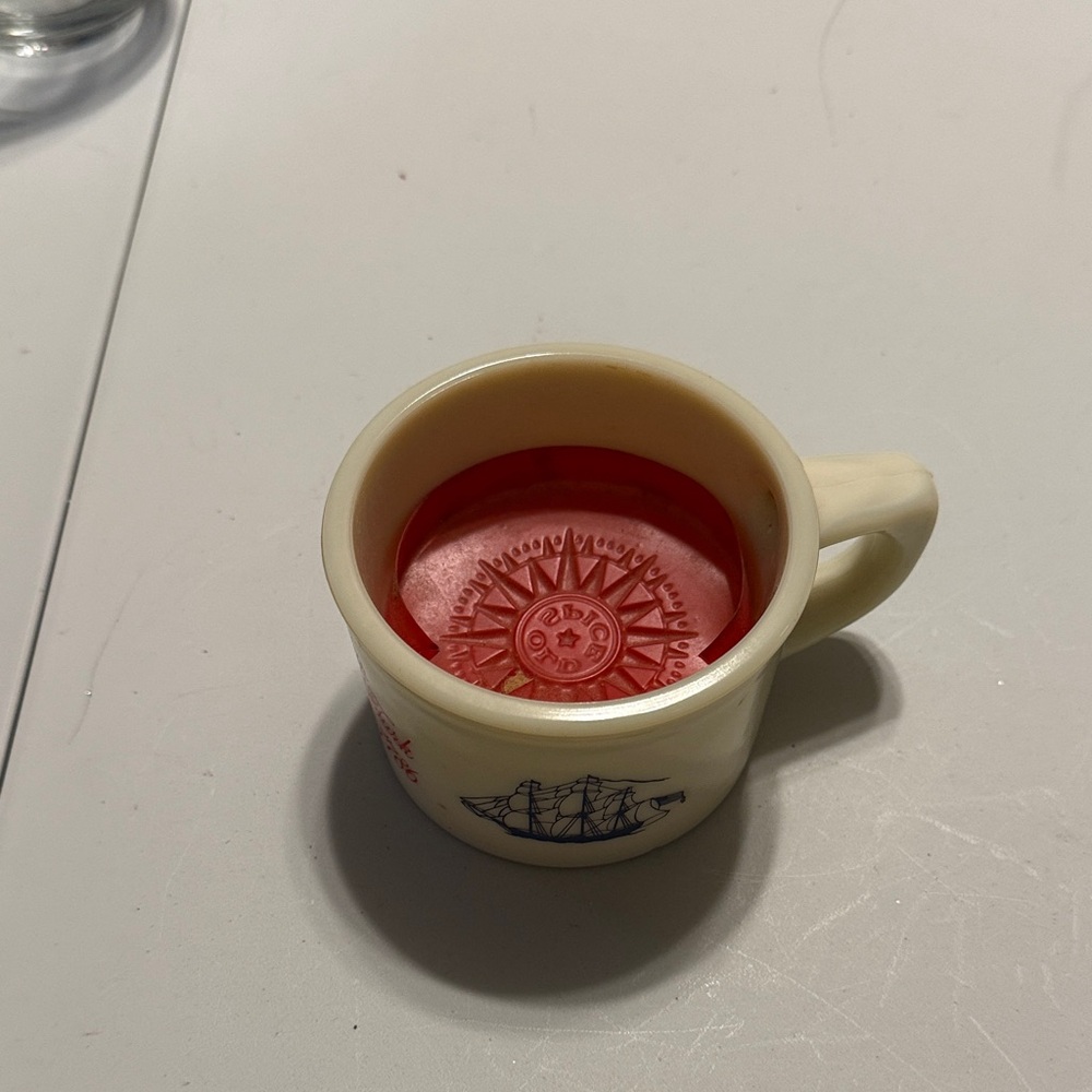Nautical Themed Cream and Red Mug
